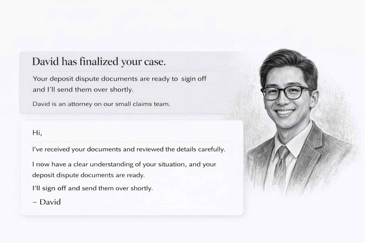 Alex will call you in about an hour — attorney dialogue